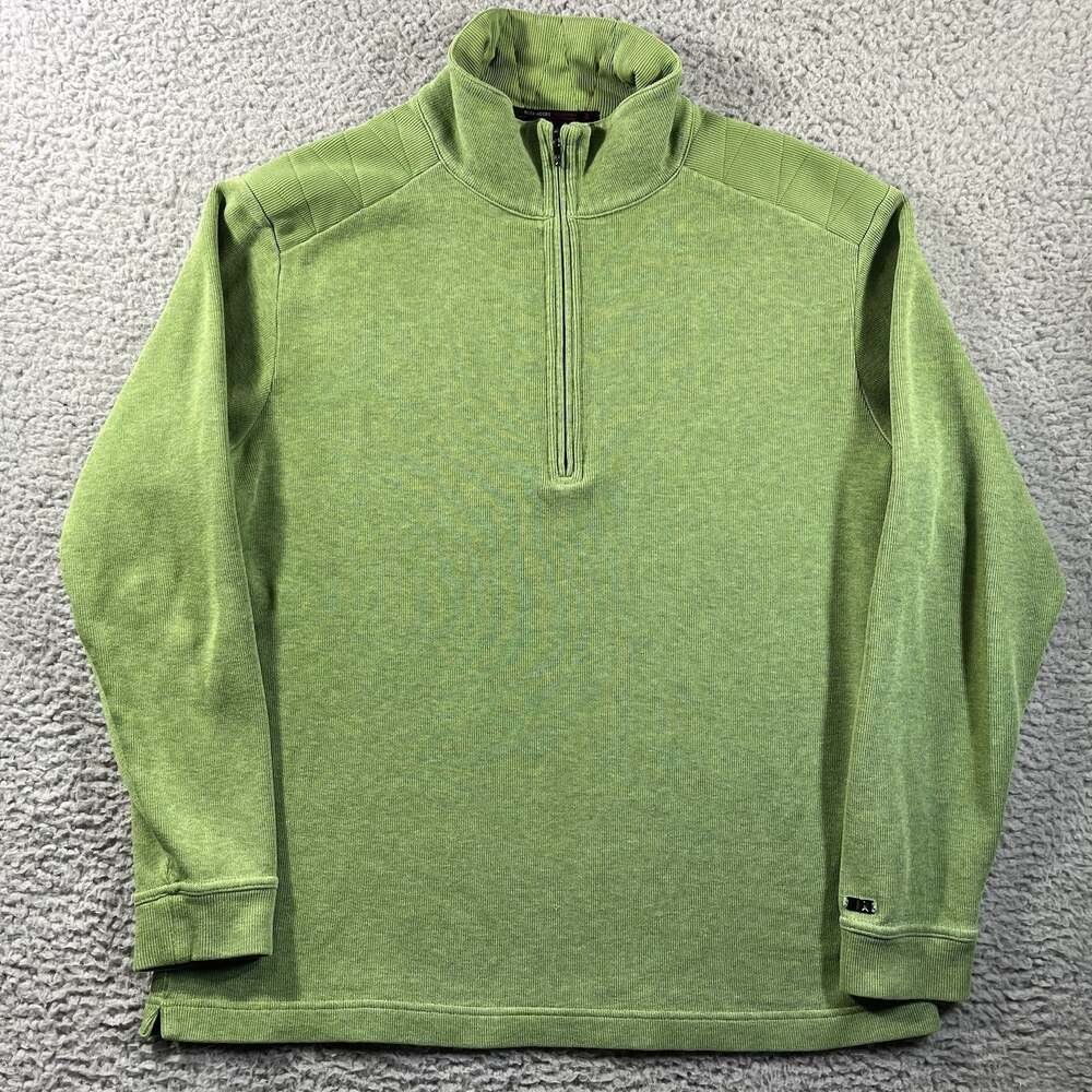 Nike Tiger Woods Collection 1/4 Zip Sweatshirt Mens Large Green Cotton Golf